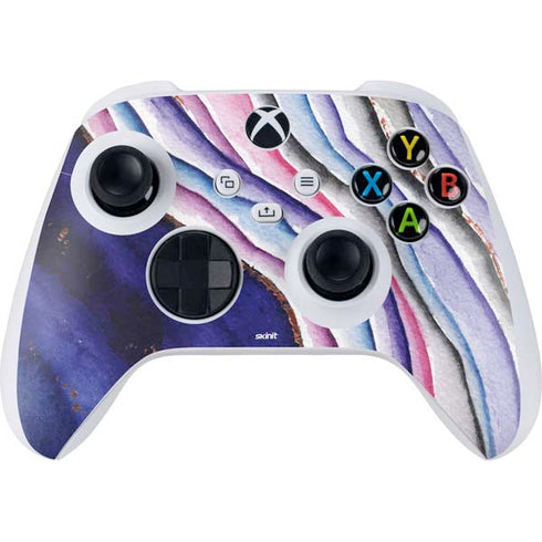Violet Watercolor Geode Xbox Series S Controller Skin